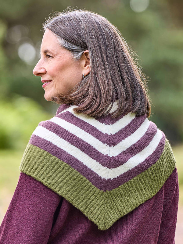 Brown striped triangle scarf - TOWHEE SCARF BROWN STRIPE