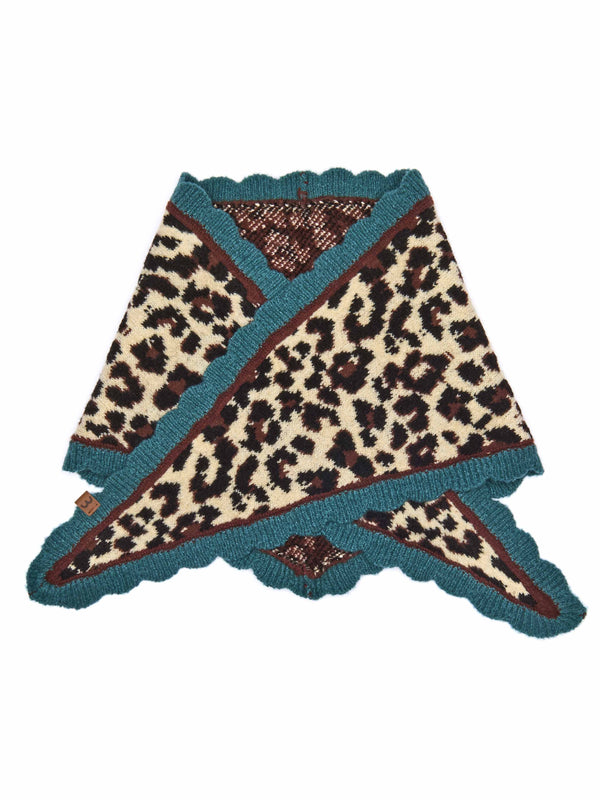 Brown leopard print triangle scarf - SERIN SCARF LEOPARD PRINT