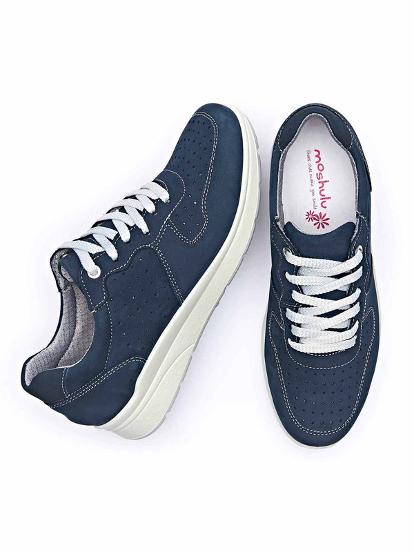 Blue Colourful nubuck trainer pumps - KAZOO INDIGO