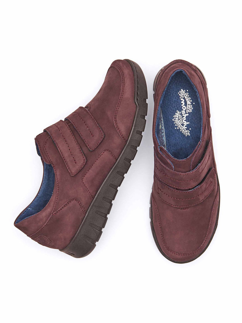 Red casual flat trainer shoes - BALHAE BURGUNDY