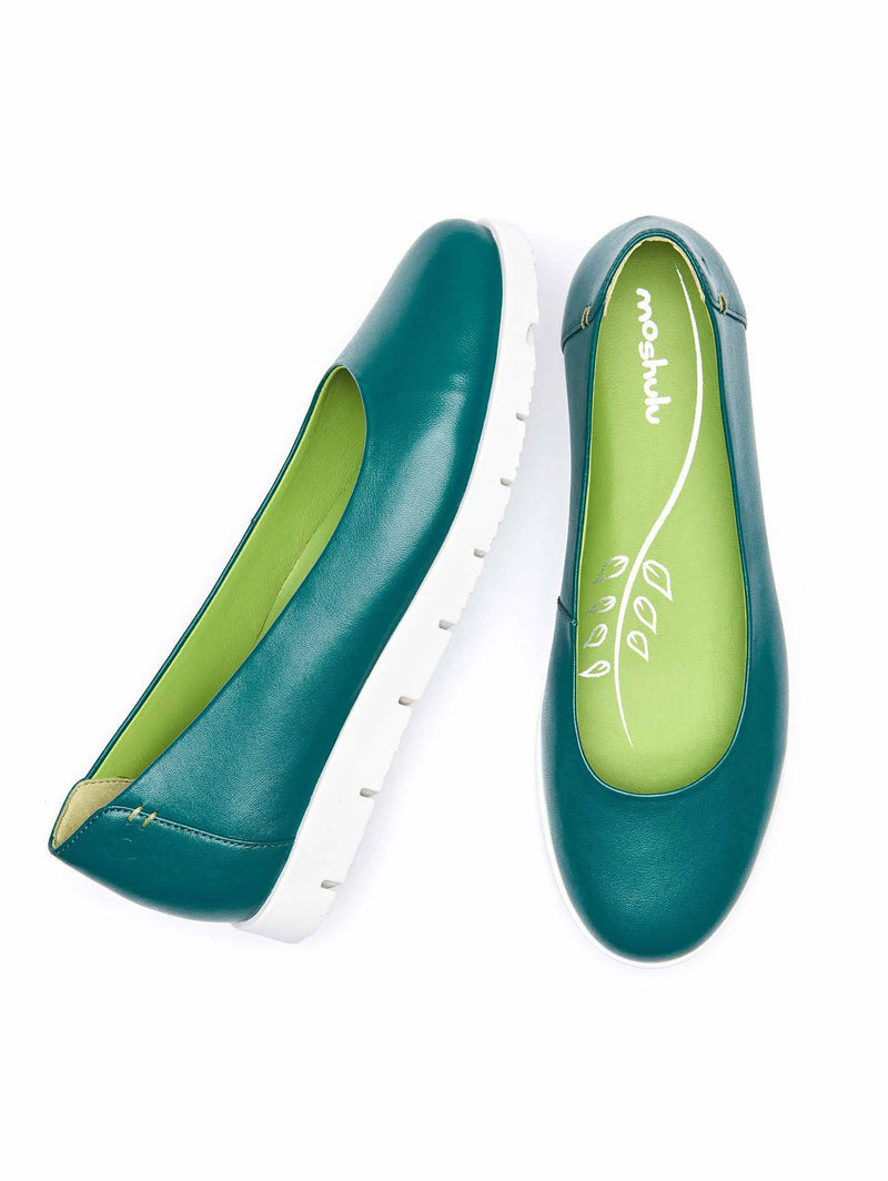 Blue leather slip-on ballet pumps - JIN OASIS BLUE