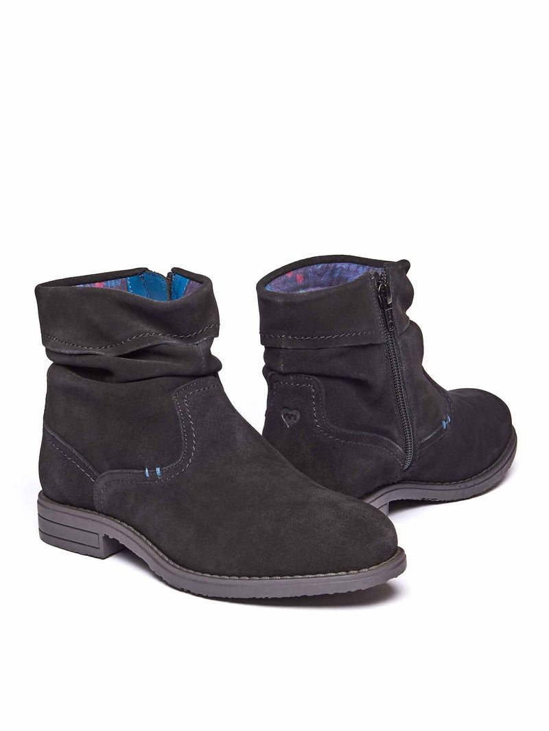 Black ruched suede pixie ankle boots - PIPISTRELLE 3 BLACK
