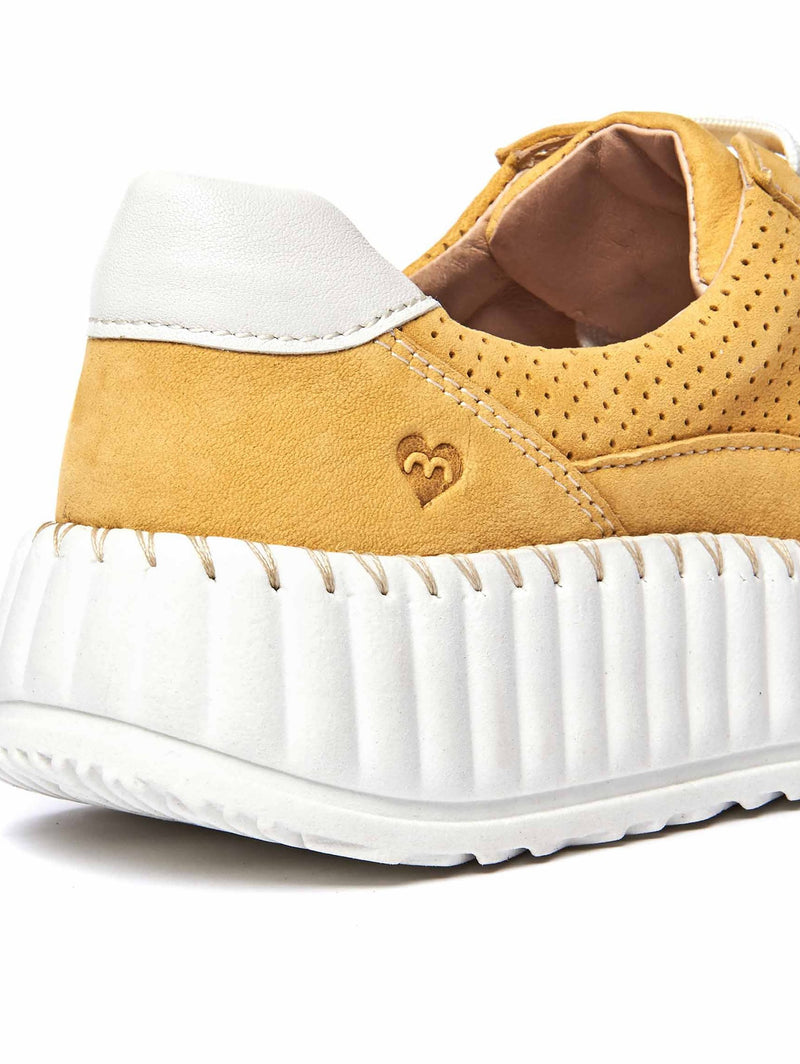 Yellow Nubuck wedge trainers - STRETE BUTTERCUP YELLOW