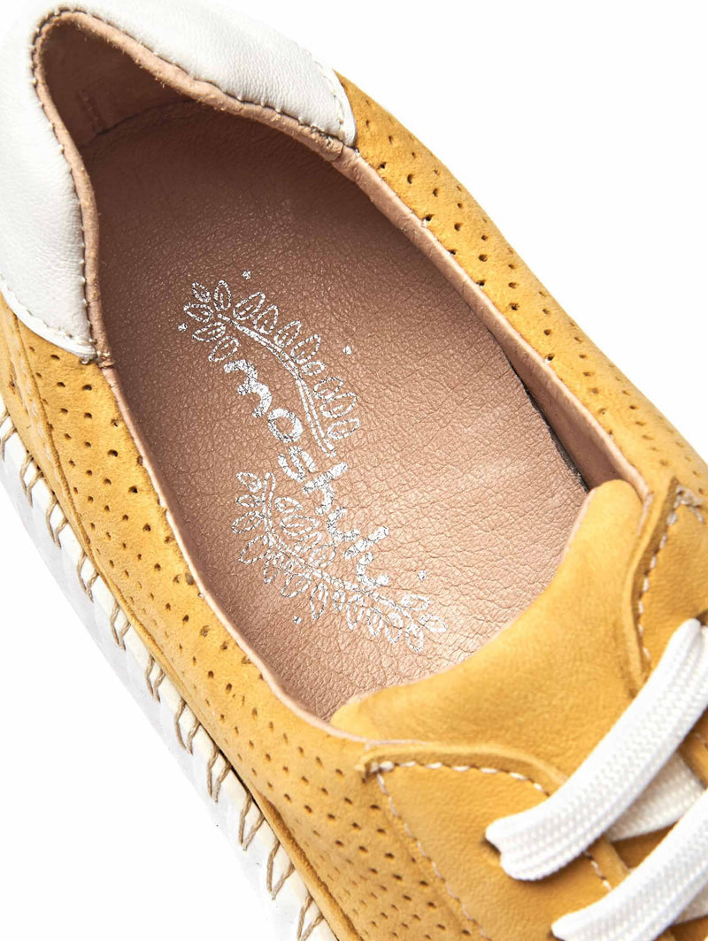 Yellow Nubuck wedge trainers - STRETE BUTTERCUP YELLOW