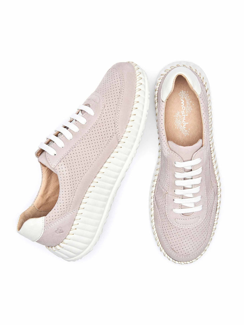 Purple Nubuck wedge trainers - STRETE WASHED LILAC