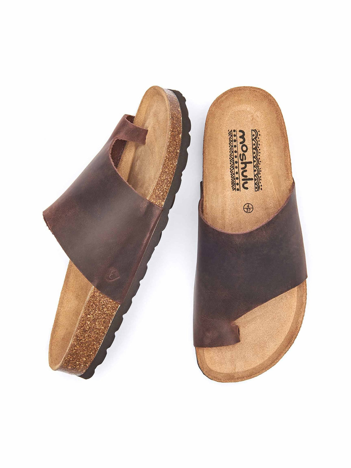 Brown Toe-loop cork footbed sandals - LUNAN CHOCOLATE
