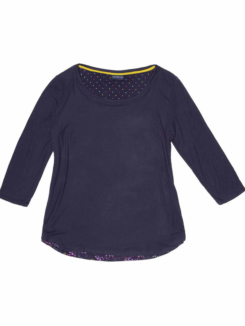 Pink Soft bamboo pyjama top - WONDER FUCHSIA