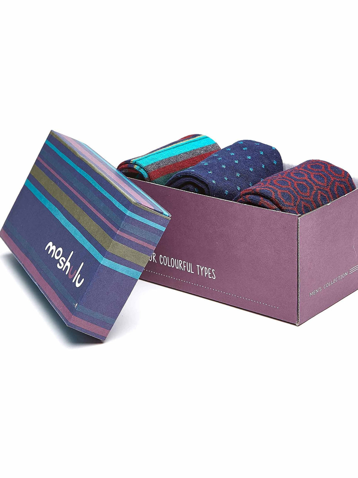 INKY POOLS SOCK BOX NAVY MULTI