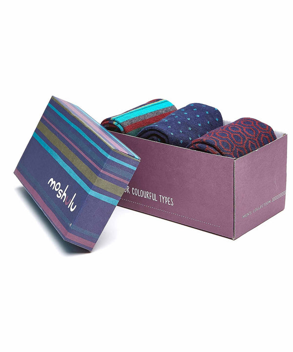 INKY POOLS SOCK BOX NAVY MULTI