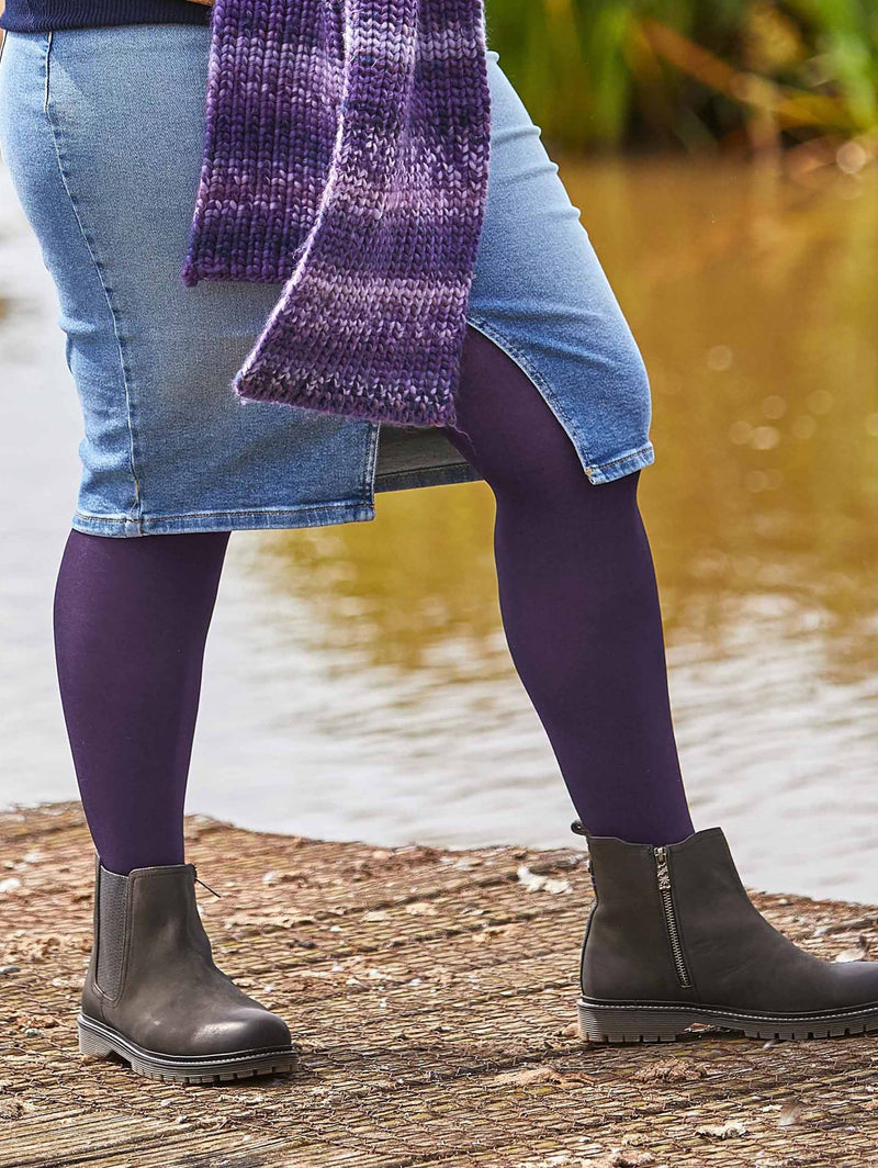 Purple ladies' colourful tights - FRANGIPANE DEEP VIOLET