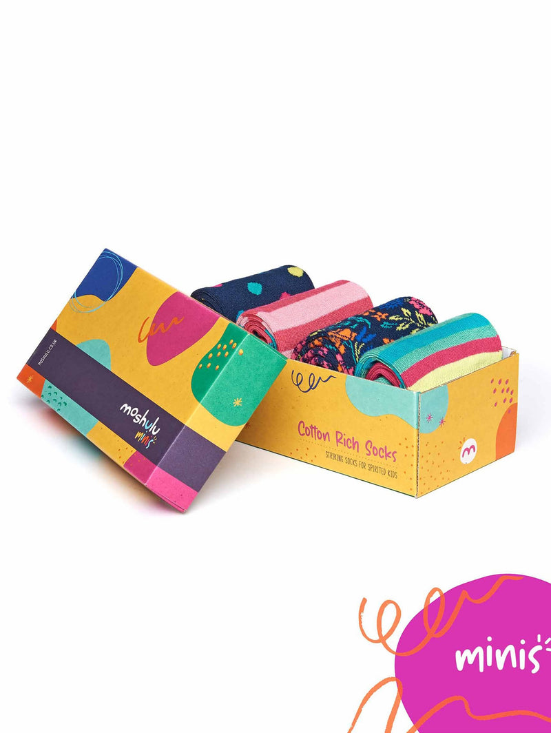 Multi kid's patterned cotton-rich box of socks - JEMIMA SOCK BOX MULTI