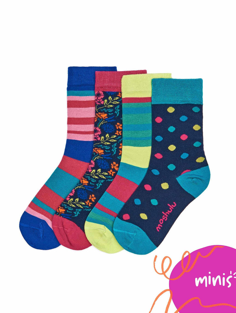 Multi kid's patterned cotton-rich box of socks - JEMIMA SOCK BOX MULTI