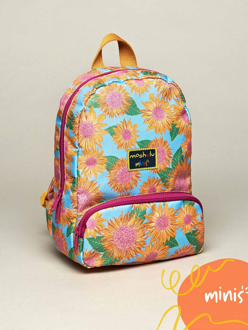 Yellow / Blue kid's patterned backpack - SCOOBY SKY SUNFLOWER