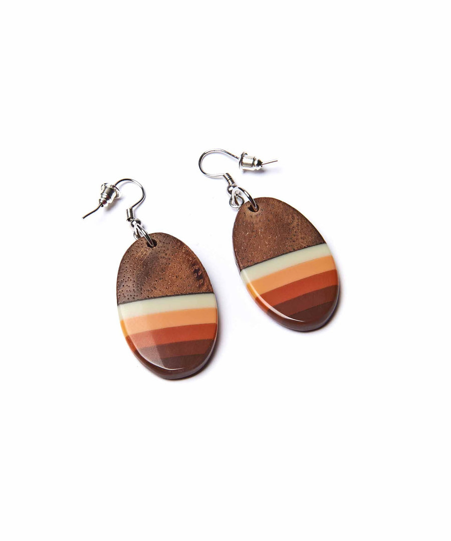 GRANDIFLORA EARRINGS RED EARTH TONES