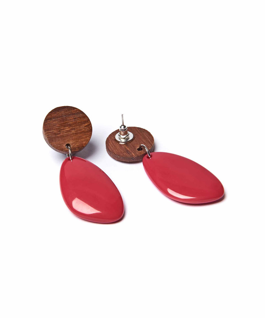 BALOCHI EARRINGS RHUBARB RED