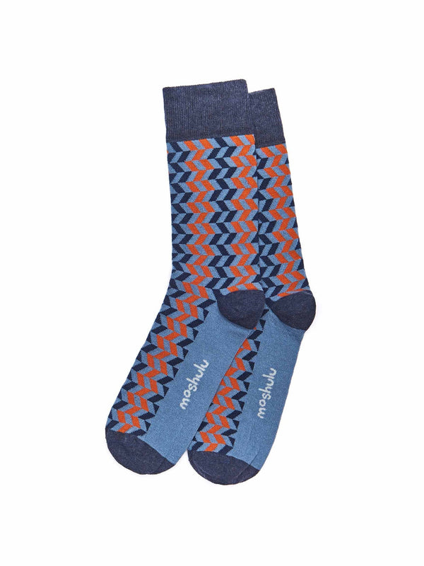 Blue DAINTREE - DAINTREE AEGEAN BLUE/ORANGE ZIGZAG