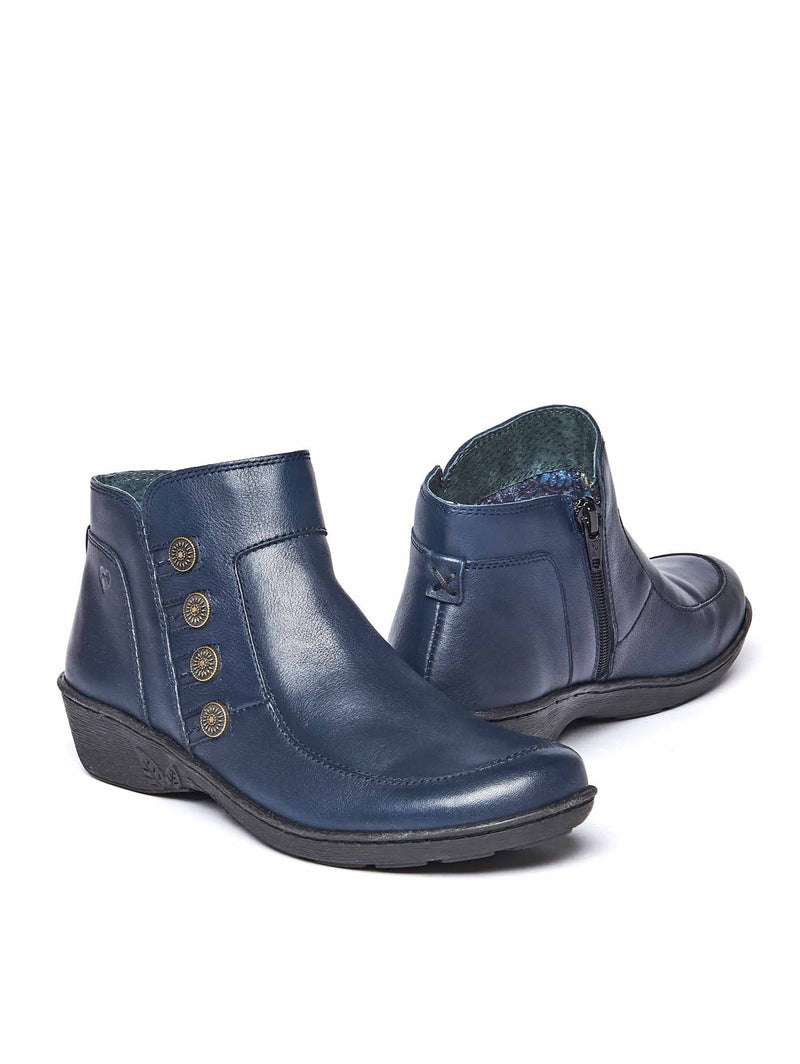 Blue leather lightweight ankle boots - FRUIT DROP 2 NAVY