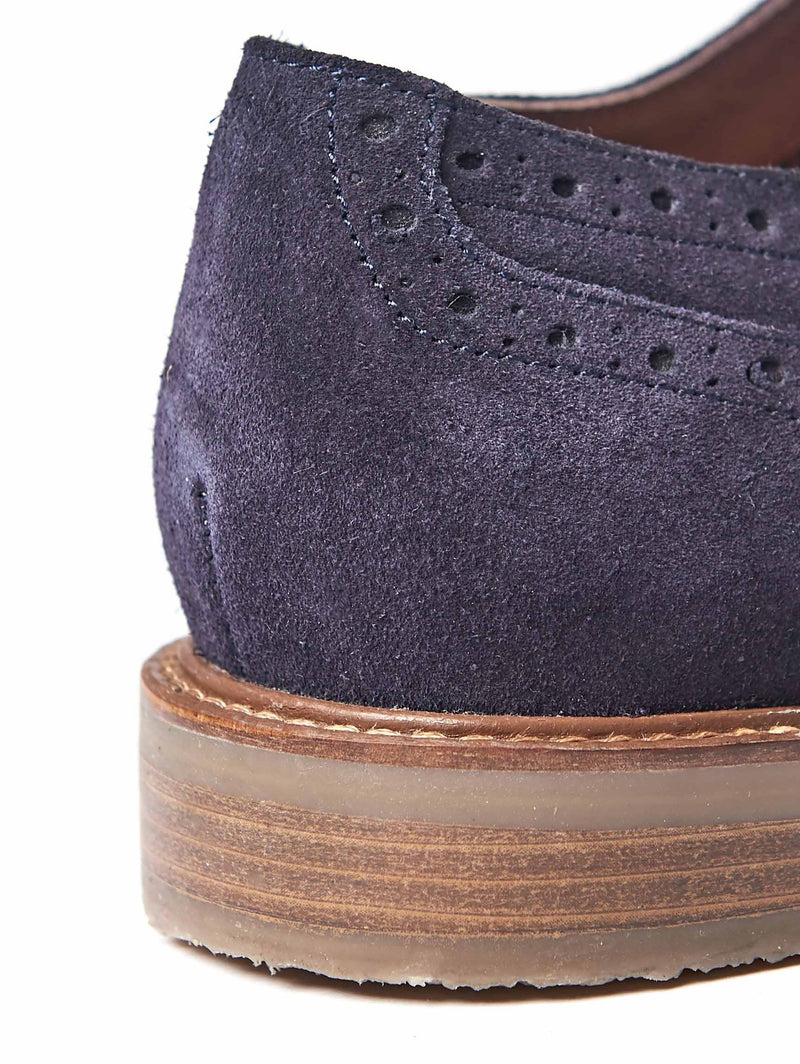 Blue men's brogue shoes - BOSCASTLE 2 NAVY SUEDE