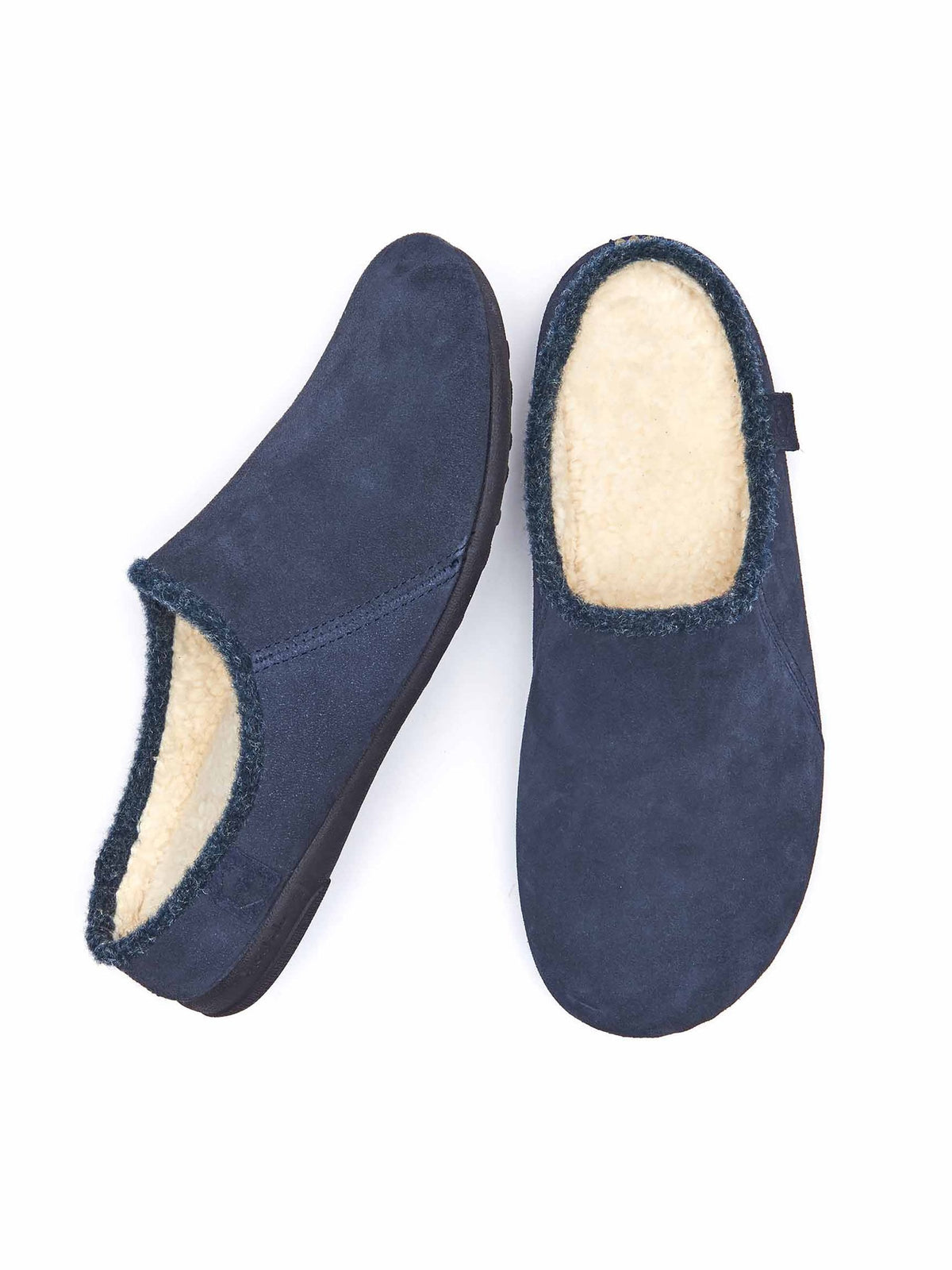 Blue men's suede mule slippers - DERRIL NAVY