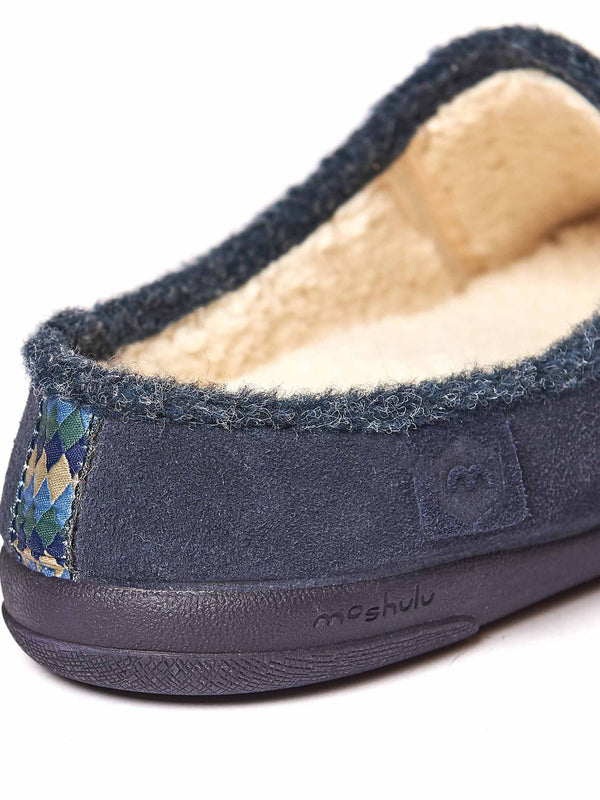 Brown men's suede mule slippers - DERRIL TAN