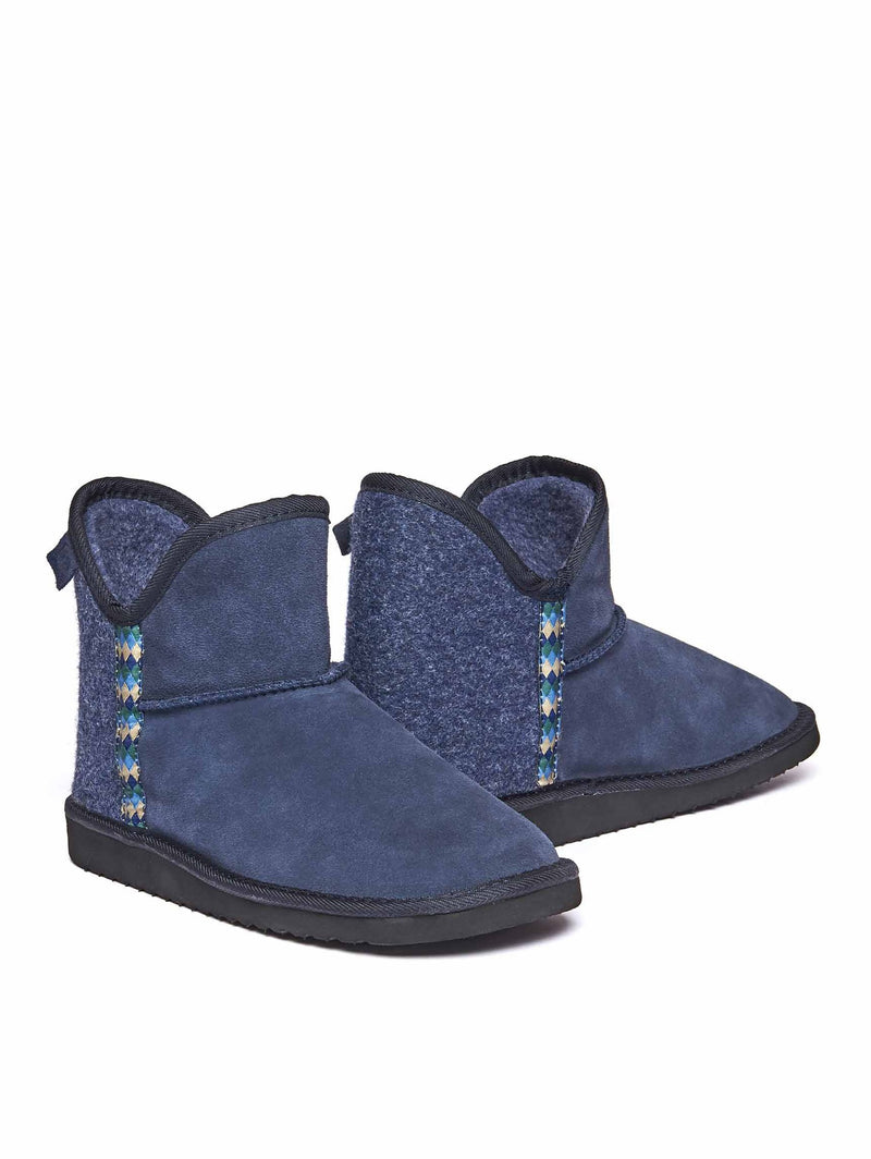 Blue men's slipper boots - KALTER NAVY
