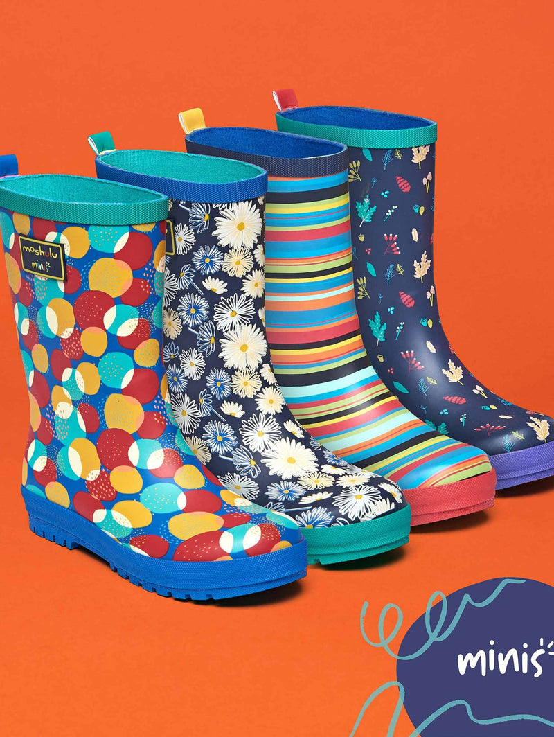 Multi kids patterned welly boots - NEMO MULTI STRIPE