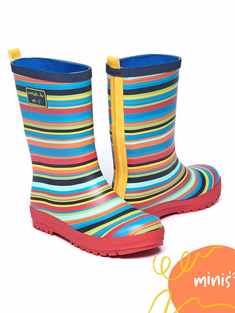 Multi kids patterned welly boots - NEMO MULTI STRIPE