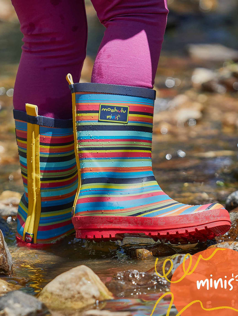 Multi kids patterned welly boots - NEMO MULTI STRIPE
