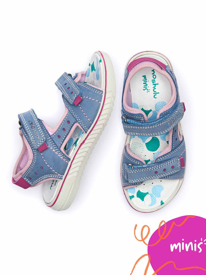 Blue kids nubuck everyday sandals - SKIPPING LIGHT DENIM