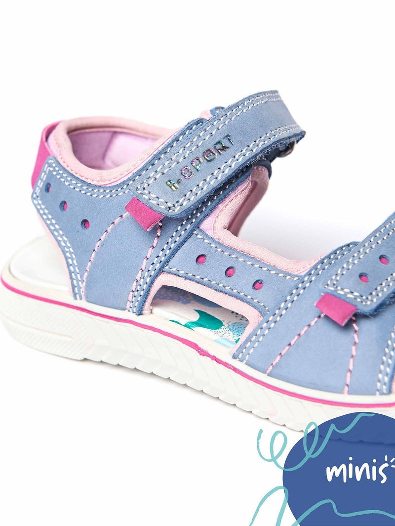 Blue kids nubuck everyday sandals - SKIPPING LIGHT DENIM