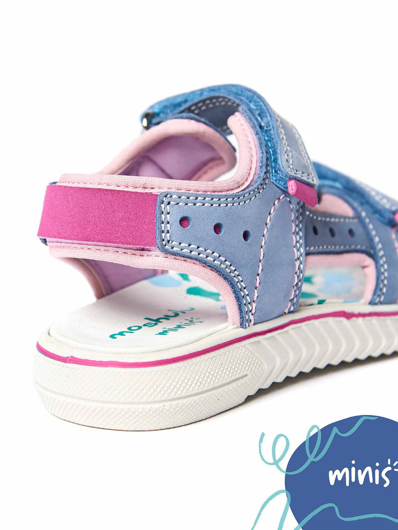 Blue kids nubuck everyday sandals - SKIPPING INDIGO