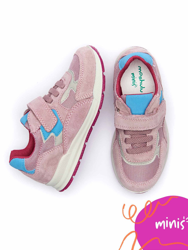 Pink kids faux leather trainers - JUMPING PASTEL PINK