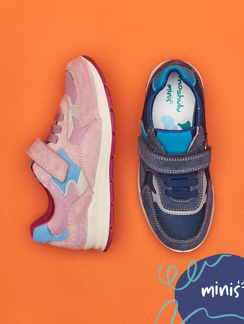 Pink kids faux leather trainers - JUMPING PASTEL PINK