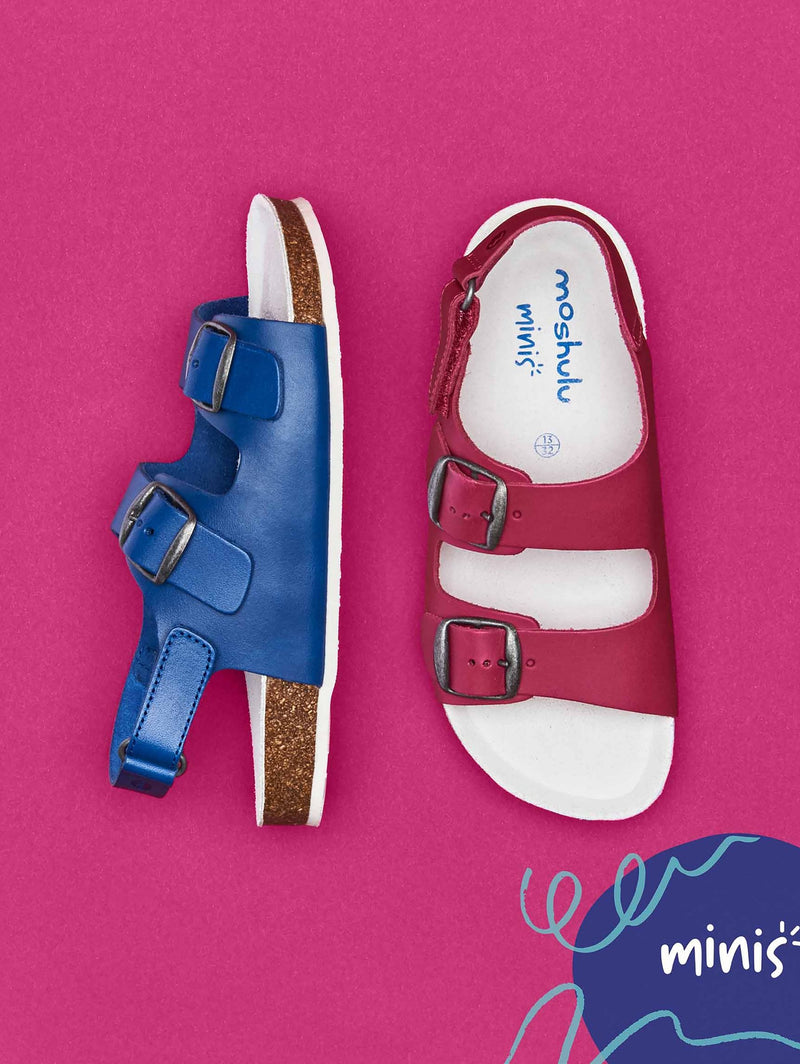 Pink kids cork footbed sandals - MINI PALME FUCHSIA