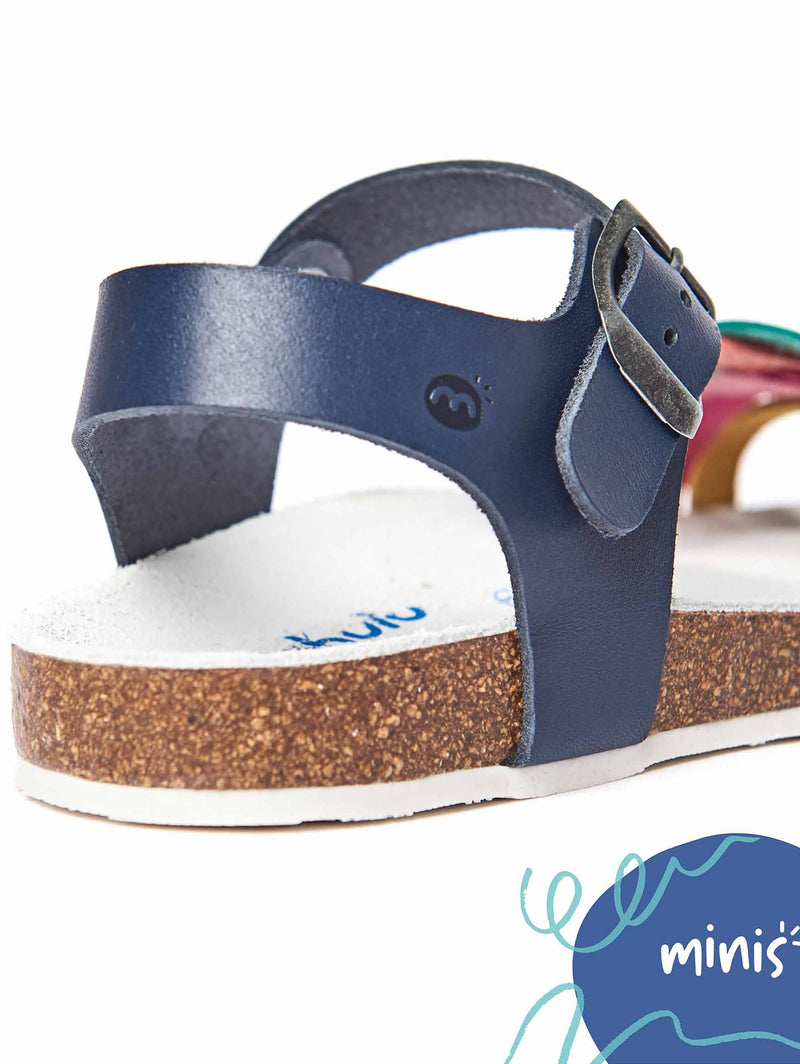 Blue kids strappy leather sandals - HOPPING INDIGO MULTI
