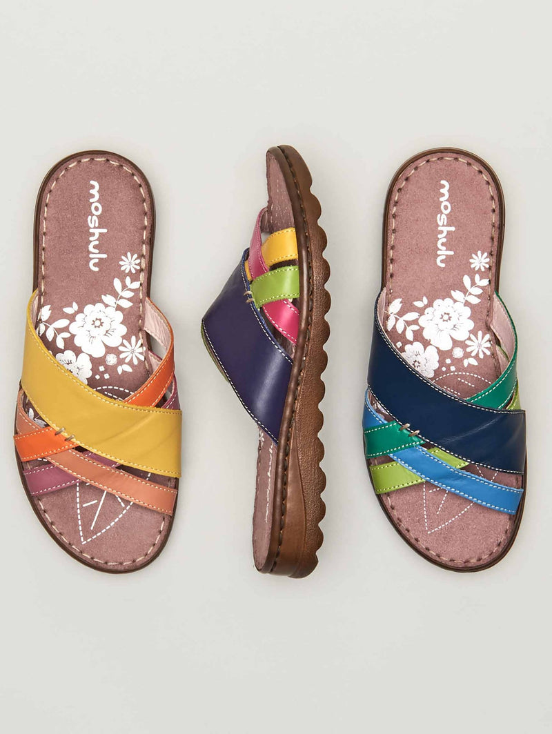 Blue Slip-on leather sandals - JALAPENO INDIGO