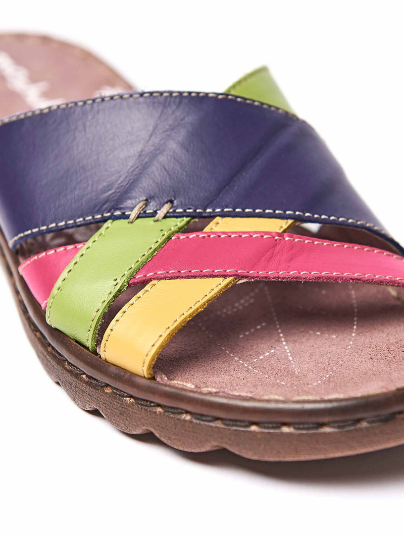 Blue Slip-on leather sandals - JALAPENO INDIGO