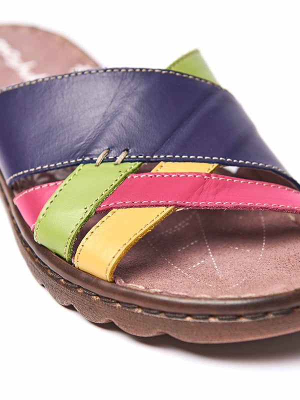 Blue Slip-on leather sandals - JALAPENO INDIGO