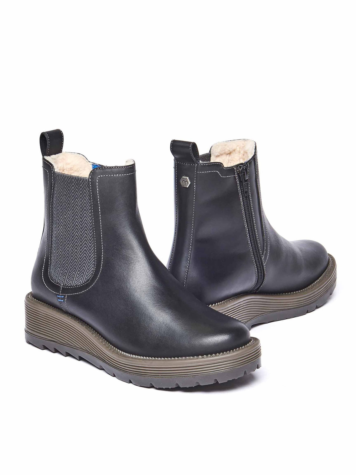Black leather ankle boots - KOS BLACK