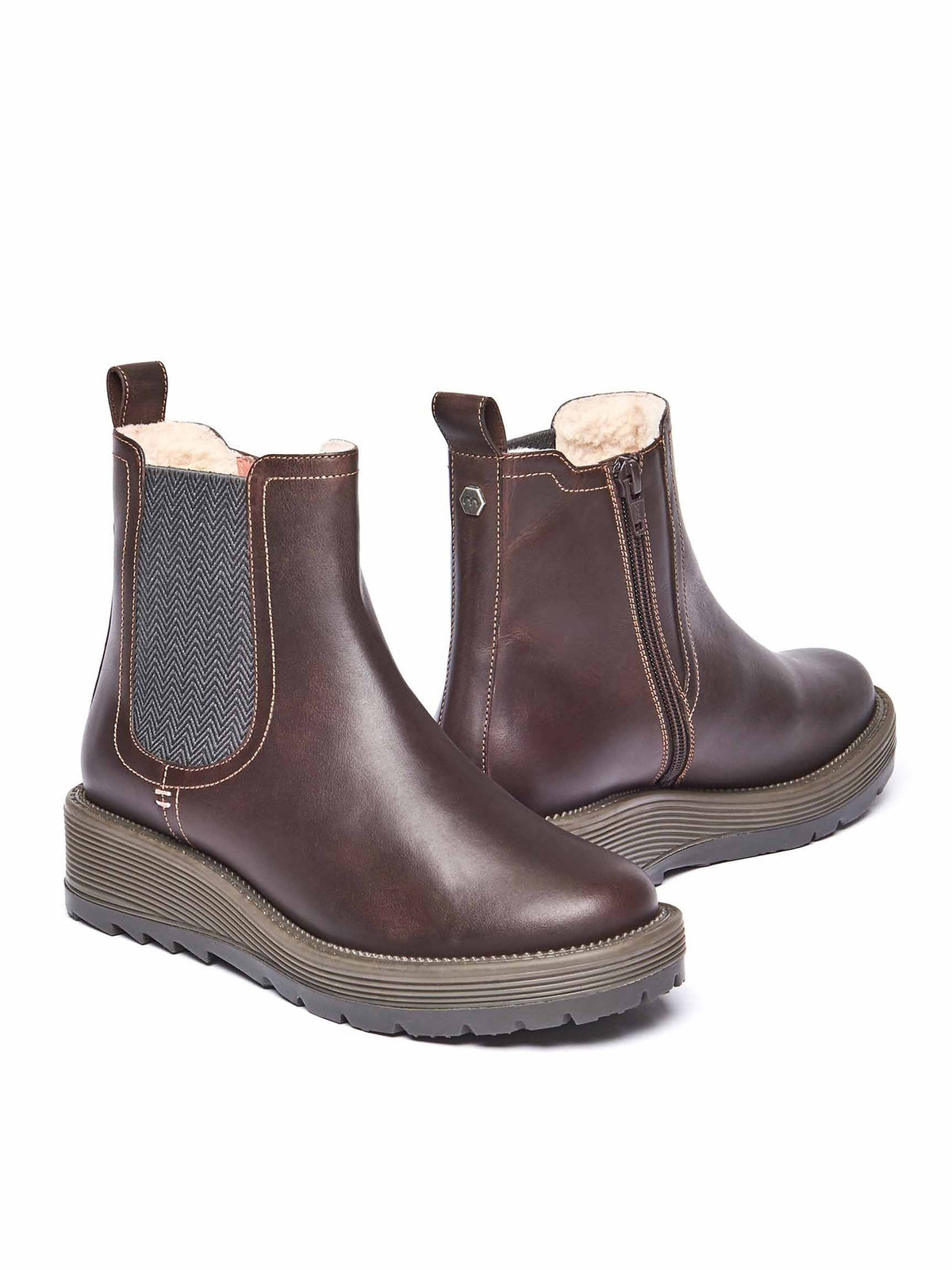 Brown leather ankle boots - KOS CHOCOLATE