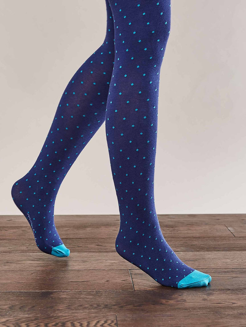 Grey ladies spotty tights - CHOC CHIP GREY/YELLOW