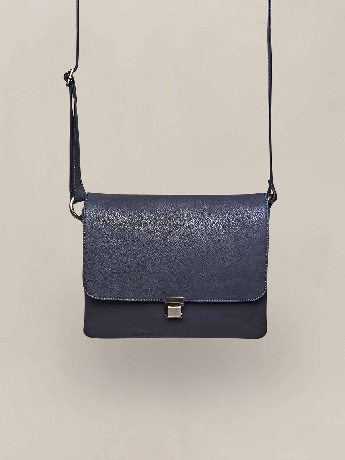Blue leather shoulder bag - BUDBURST INDIGO