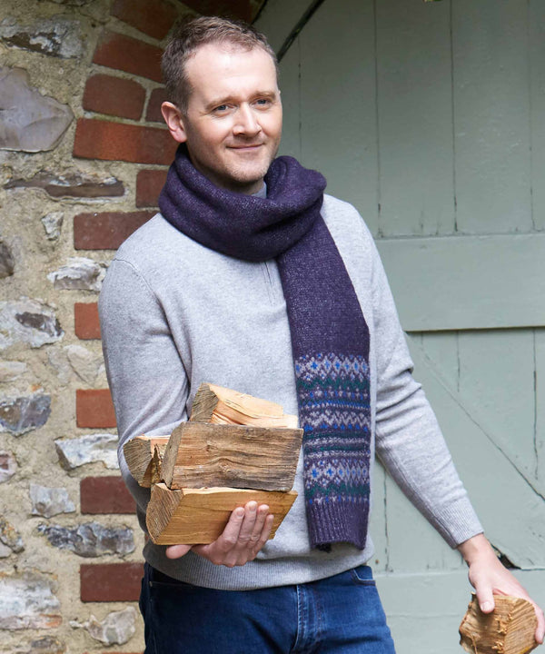 FRAMPTON SCARF NAVY MULTI