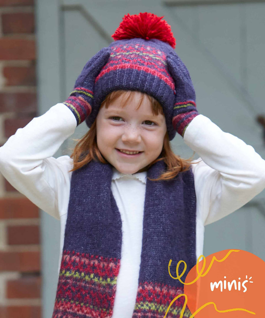 MINI TEAN GLOVE INDIGO MULTI