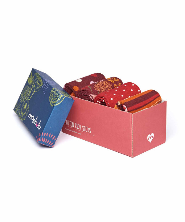 WILDFLOWER SOCK BOX CABERNET MULTI