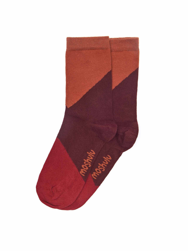 Red ladies' colourful bamboo socks - STREISAND CABERNET MULTI