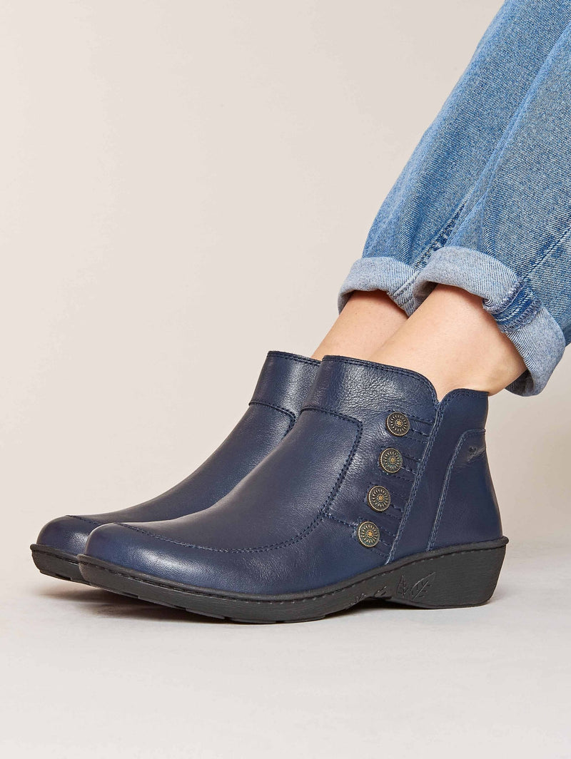 Blue leather lightweight ankle boots - FRUIT DROP 2 NAVY