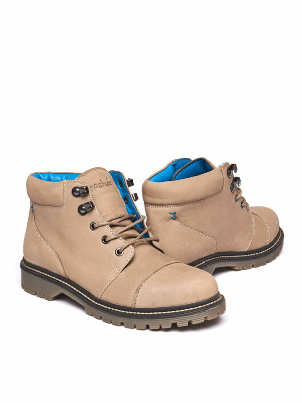 Grey ladies' hiker-style ankle boots - HARTE 2 PEBBLE GREY