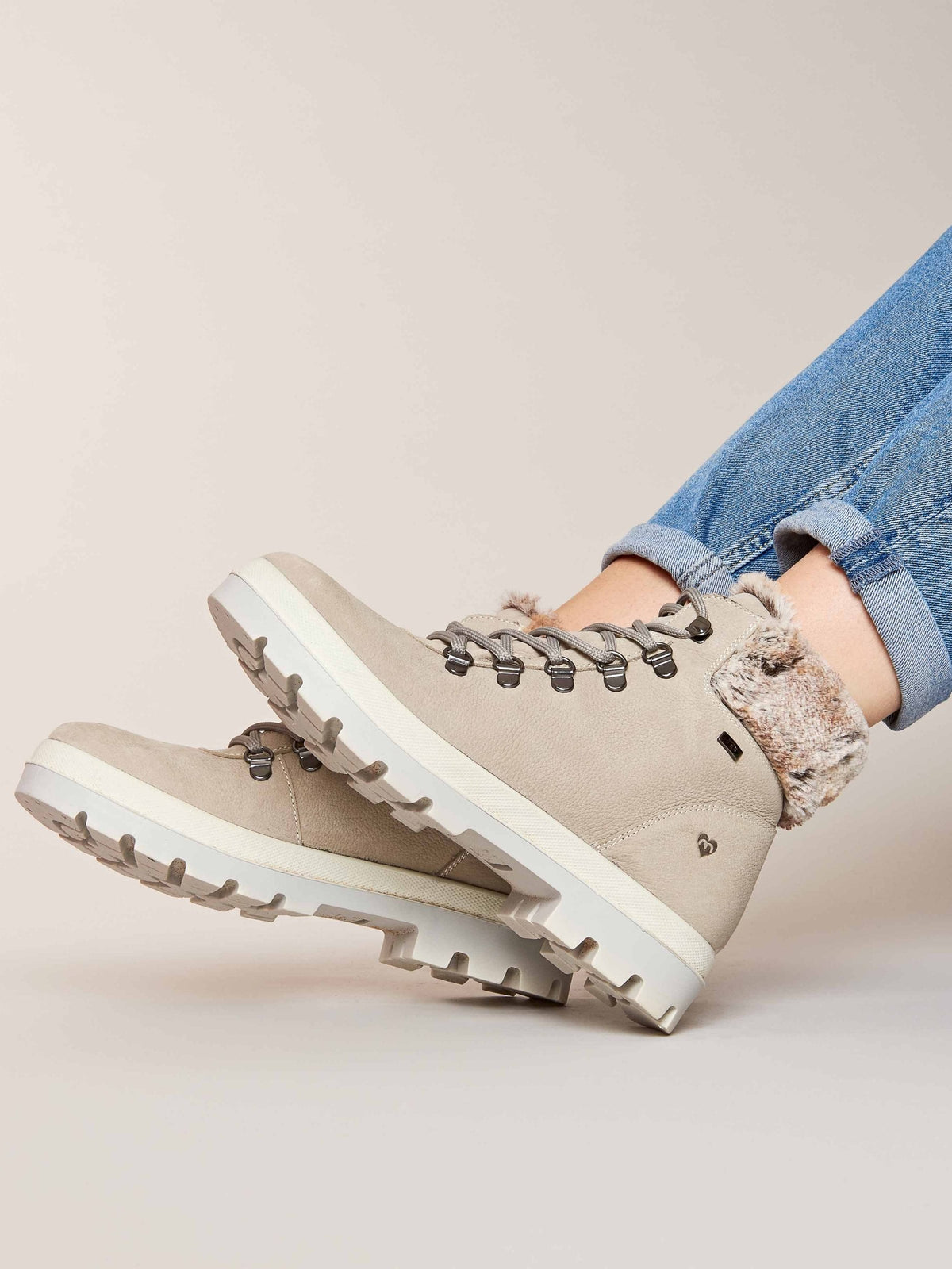 Grey water resistant ankle boots - BEDEW PEBBLE GREY