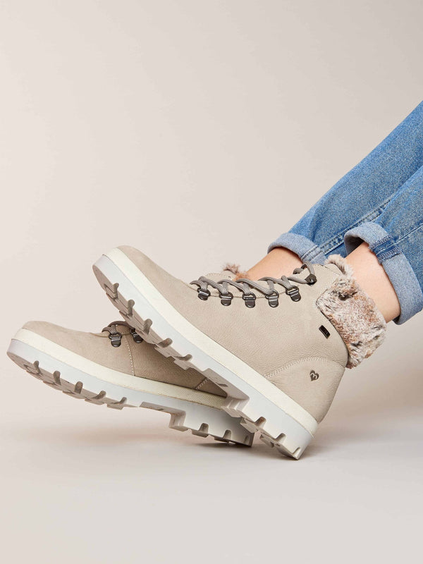 Grey water resistant ankle boots - BEDEW PEBBLE GREY
